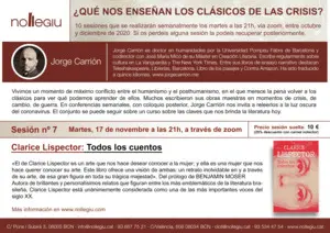SESIÓN 7 CLÁSICOS CARRIÓN: CLARICE LISPECTOR SESIÓN 7 CLÁSICOS CARRIÓN: CLARICE LISPECTOR