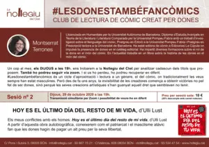 SESSIÓ 2 LES DONES TAMBÉ FAN CÒMICS. 29 D'OCTUBRE 19H SESSIÓ 2 LES DONES TAMBÉ FAN CÒMICS. 29 D'OCTUBRE 19H