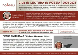 SESSIÓ 3 CLUB LECTURA POESIA: OMBRES DIBUIXADES SESSIÓ 3 CLUB LECTURA POESIA: OMBRES DIBUIXADES
