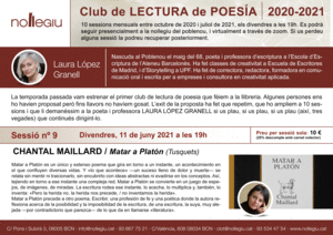 SESSIÓ 9 CLUB LECTURA POESIA: MAILLARD. MATAR A PLATÓN