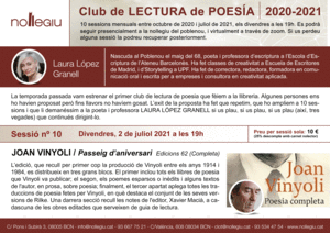 SESSIÓ 10 CLUB LECTURA POESIA: VINYOLI. PASSEIG D'ANIVERSARI