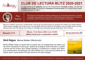 SESSIÓ 5 - CLUB DE LECTURA BLITZ: VERD AIGUA